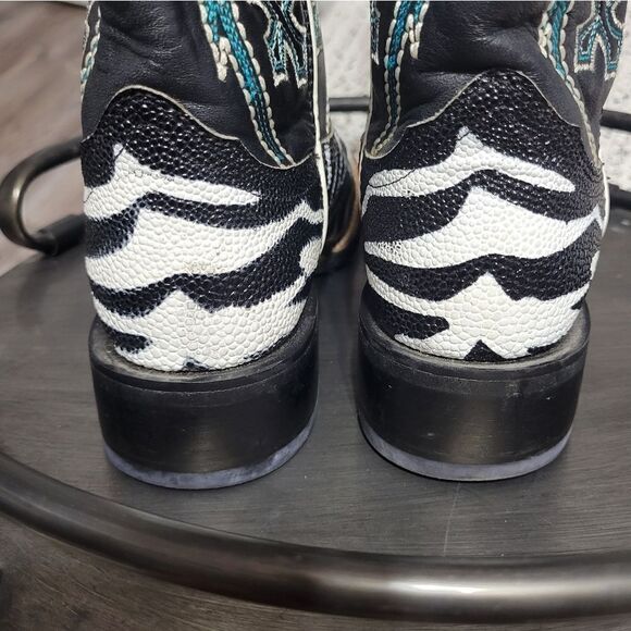 Nocona ladies safari rancher boots white tiger ray foot sz 5 can fit 5 1/2 - Picture 13 of 17